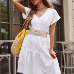 Jednoduché letné biele šaty