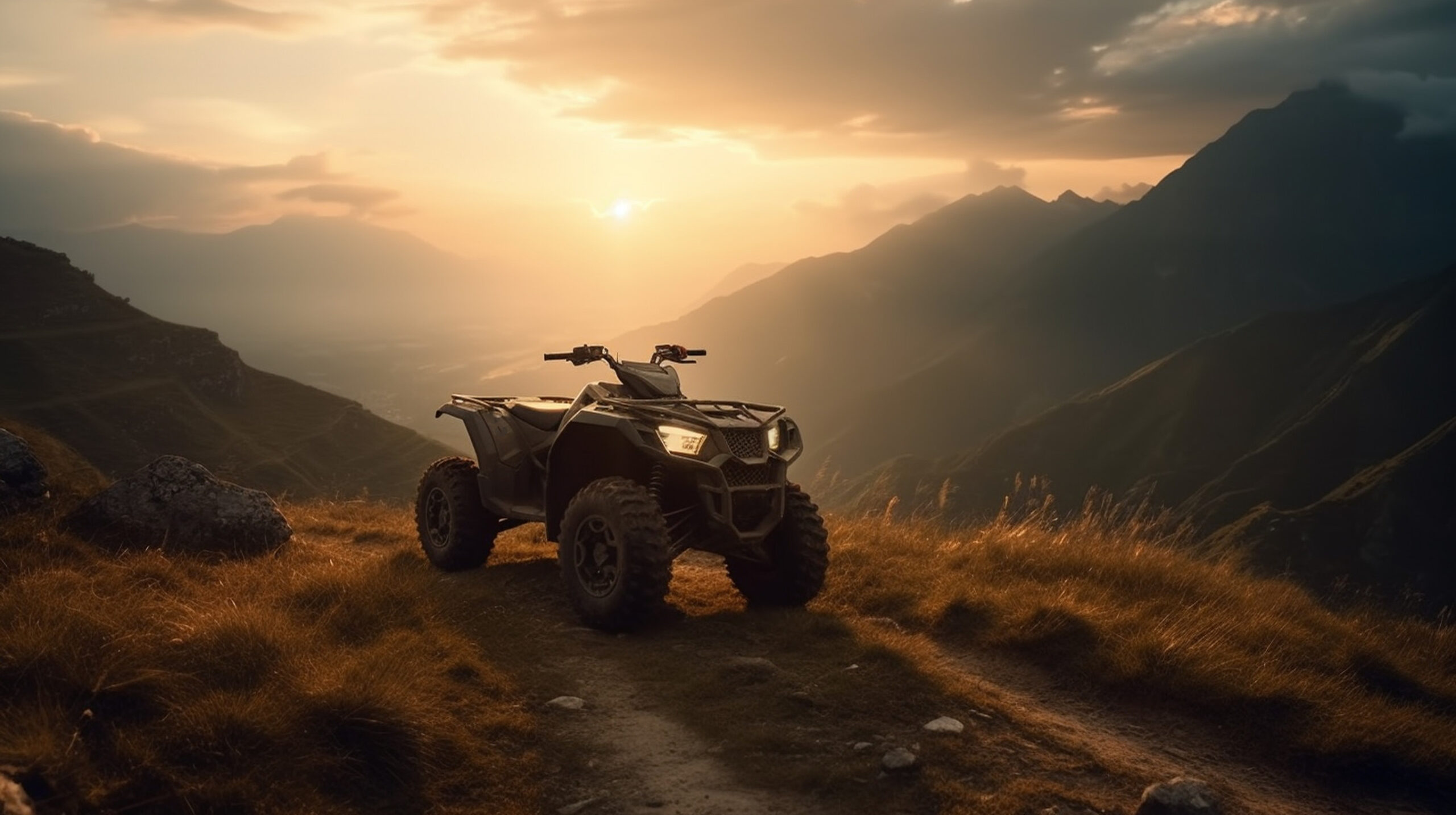 Štvorkolka zapriahnutá za príves používaná pri práci v teréne